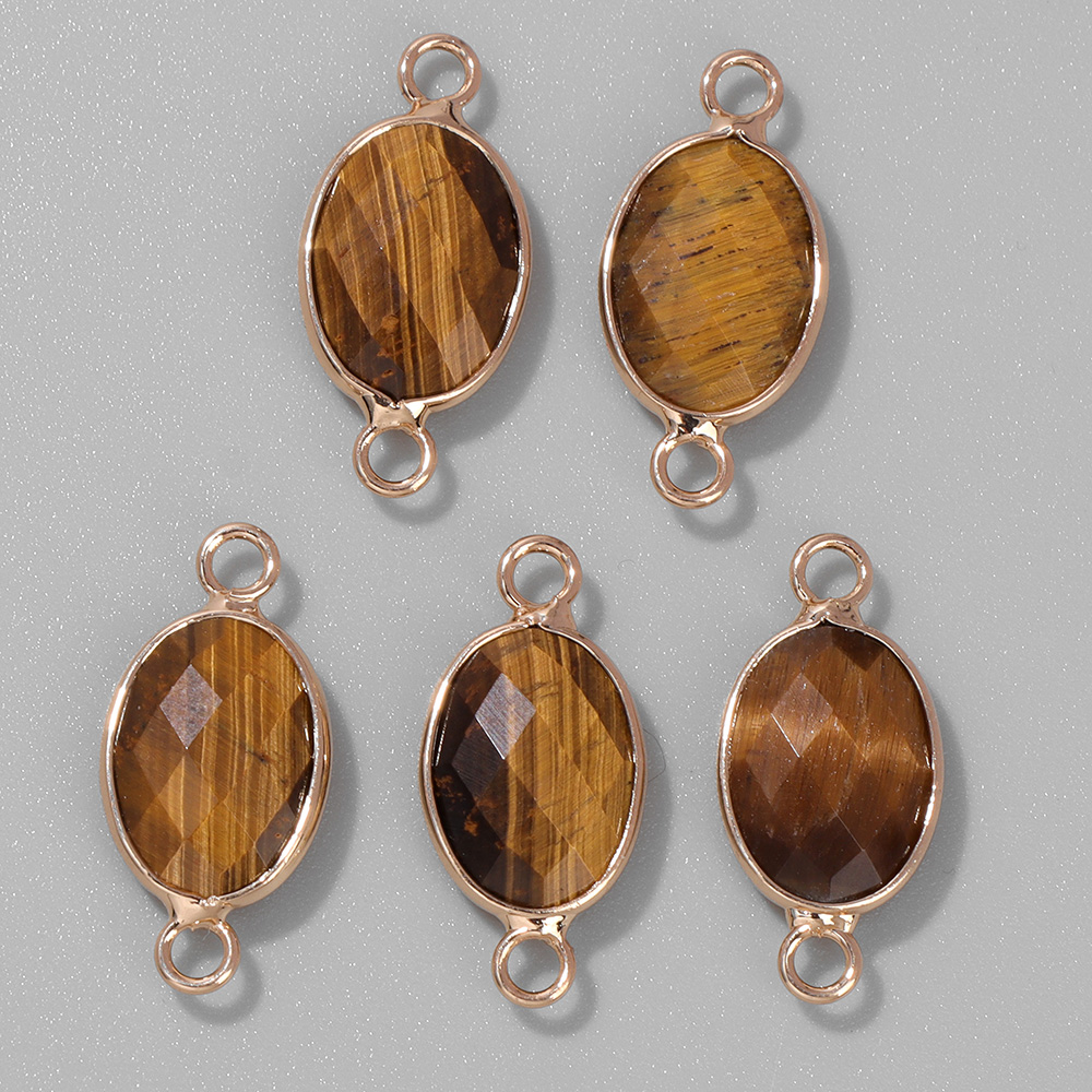 Vintage Fashion Enthusiasts - 3Pcs Faceted Natural Stone Pendants Tiger
