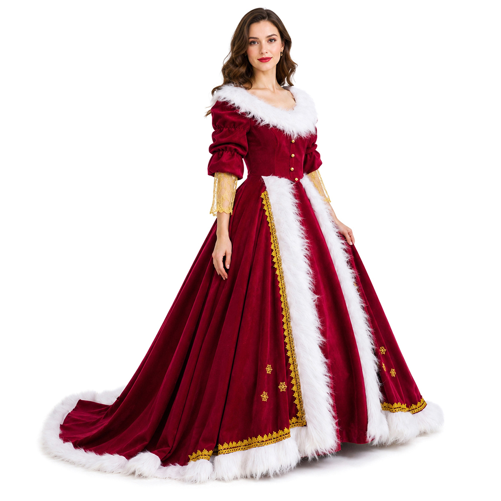 Deluxe Mrs Claus Costumes Adul - Vintage Fashion Dresses recension och pris