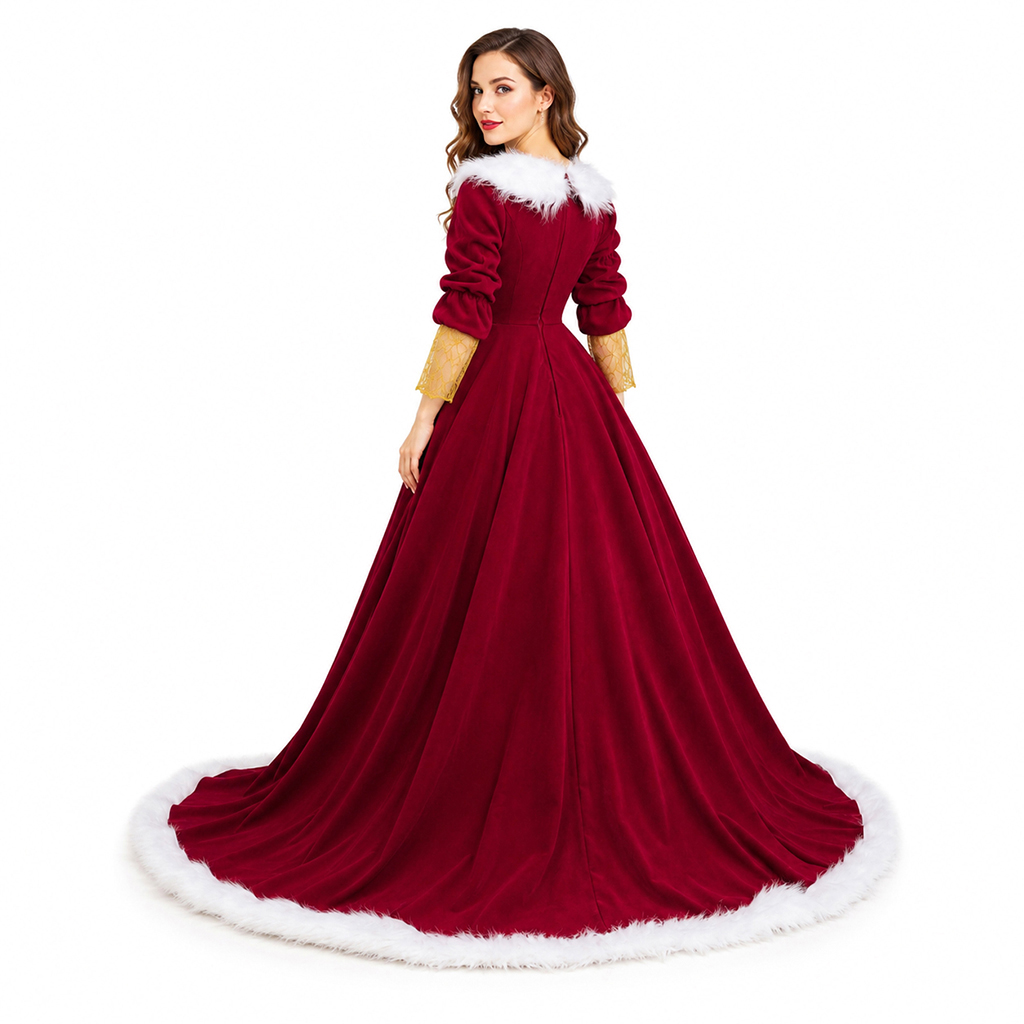Deluxe Mrs Claus Costumes Adul - Vintage Fashion Dresses recension och pris